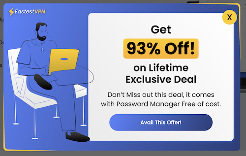 FastestVPN 93% off 쿠폰