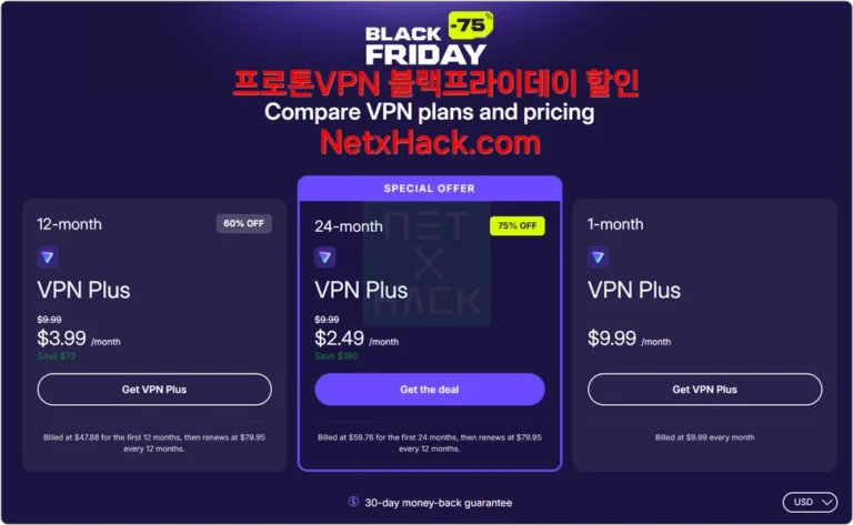 프로톧VPN(ProtonVPN) 블랙프라이데이 할인 가격 정보 정리. 매력적인 디스카운드 Promo 쿠폰